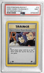 V1099: 2000: HERE COMES TM.ROCKET!-HOLO: 15/82: 1ST EDITION: ROCKET: PSA 9: MINT: 87502309